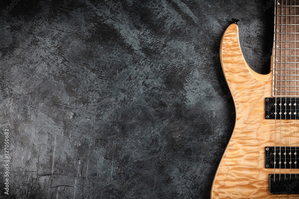 Obraz premium Electric guitar on grey background