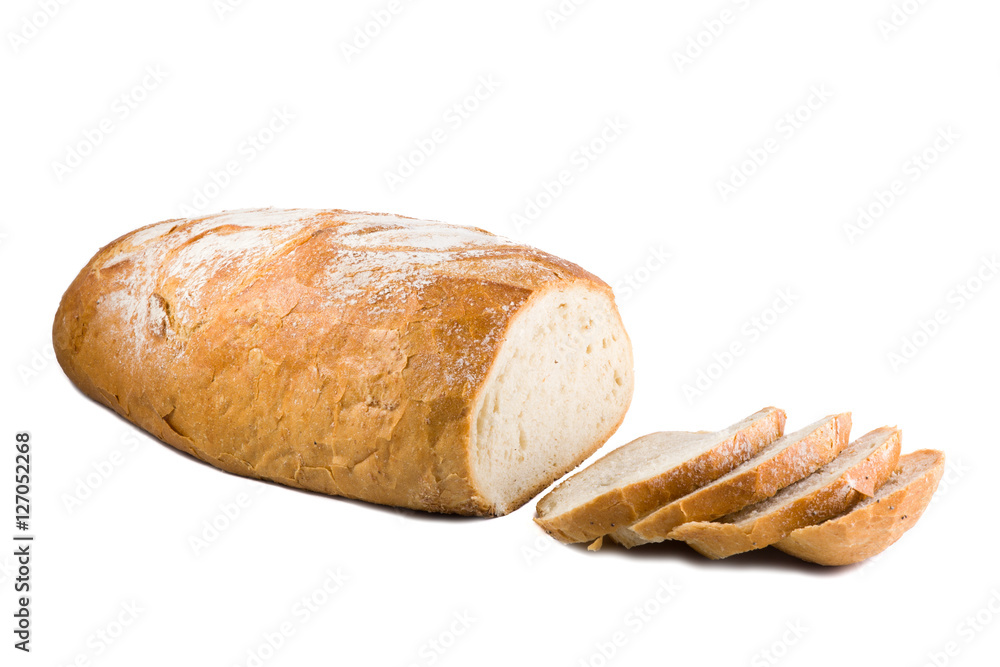 Chleb duży wiejski krojony - obrazy, fototapety, plakaty 