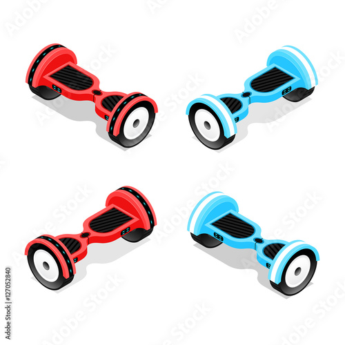 Gyroscooter Set Isometric View. Vector
