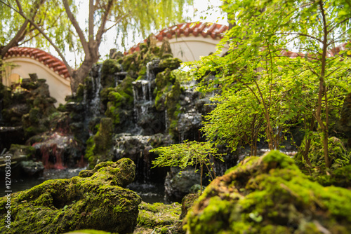Traditional Chinese private garden,Beautiful Chinese garden © midobun2014