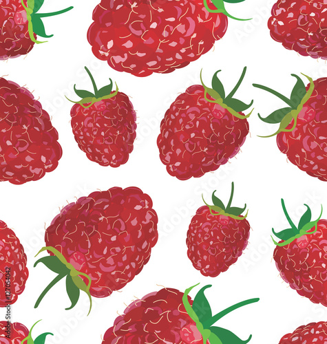 Seamless background with raspberry