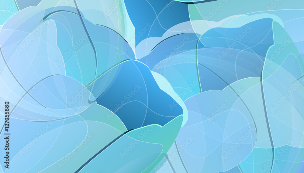 Vector blue tulip flowers color background