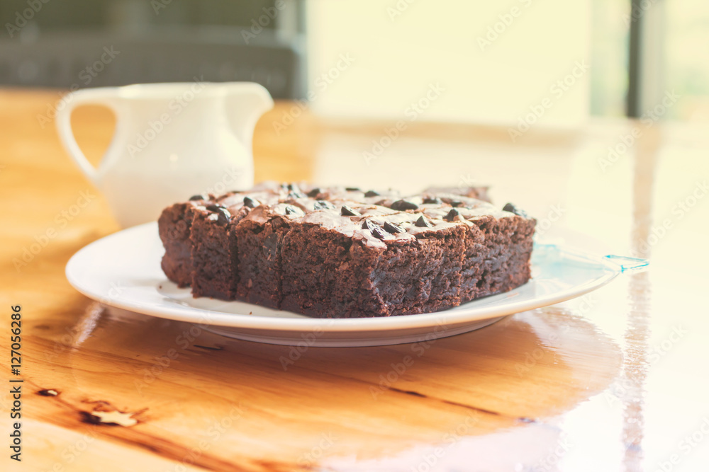 Cake chocolate brownies on wooden background Cake chocolate brownies on wooden background