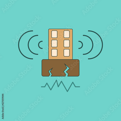 flat icon stylish background natural disaster earthquake