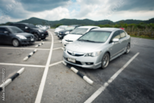 Car parking on blur background,Blur scene. © Maha Heang 245789