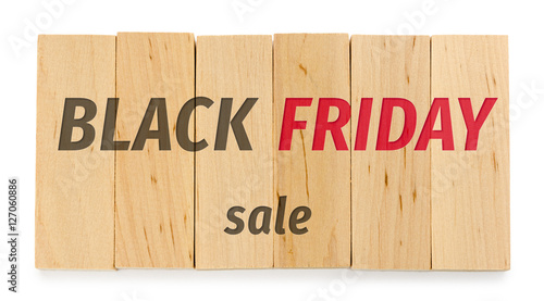 Wallpaper Mural black friday concept sign, text on wooden bricks, sale promotion Torontodigital.ca