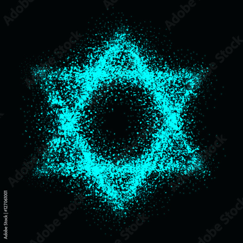 Greeting card for the Jewish holiday of Hanukkah. Star of David shaped out of stars in the night sky for the Jewish holiday of Hanukkah