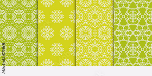 set of modern floral pattern. Seamless vector illustration. for interior design, printing, wallpaper, invitation. green color
