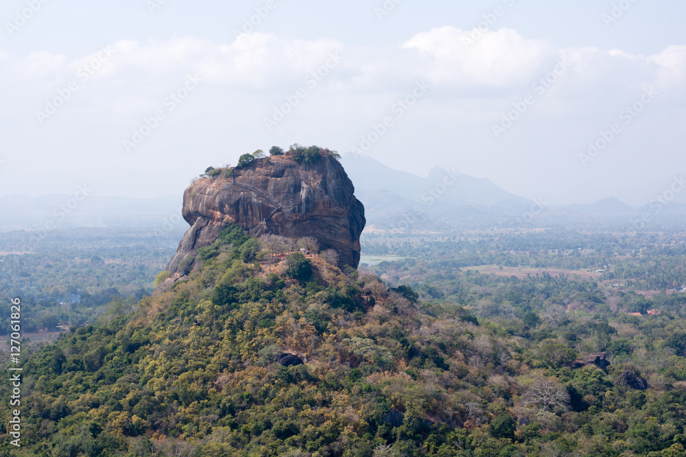 Sigiriya Lion Rock view from Pidurangala Rock Temple, Sri Lanka.