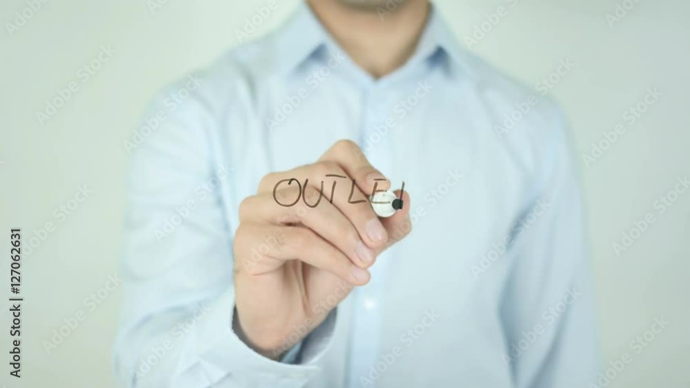 outlet, Man Writing on Screen outlet, Man Writing on Screen