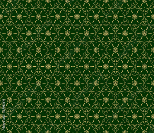 green color floral on sacred geometry pattern. vector illustration. for design invitation, wallpaper, fabric