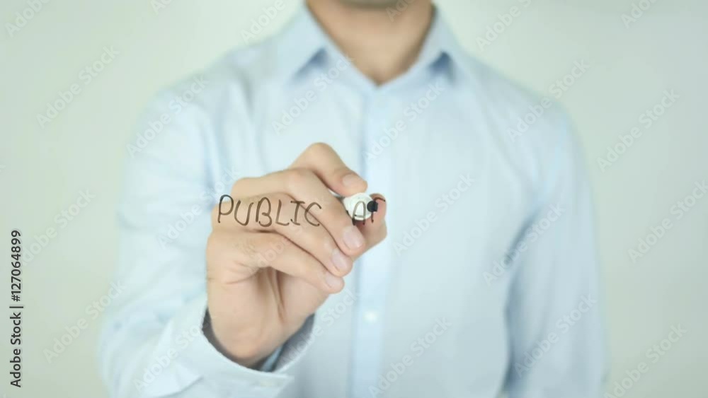Public Affairs, Man Writing on Screen Public Affairs, Man Writing on Screen
