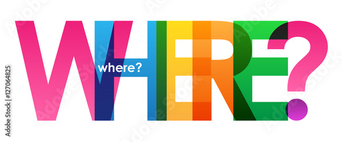 Fotografie, Tablou "WHERE?" Vector Overlapping Letters Icon