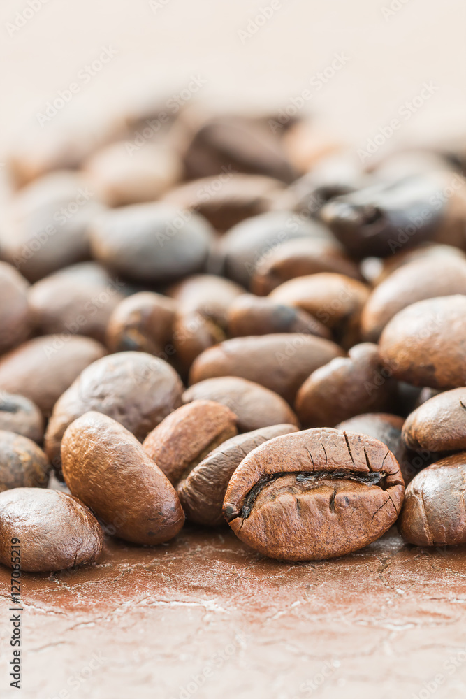 Heap of roasted brown coffee bean Heap of roasted brown coffee bean