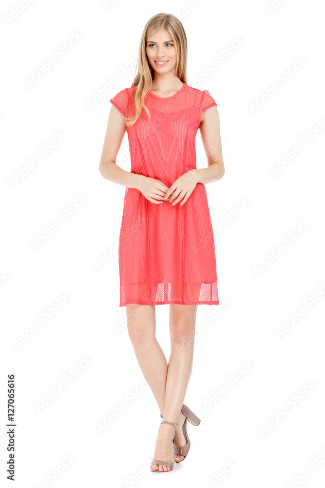 Fashion photo of young magnificent woman wearing dress