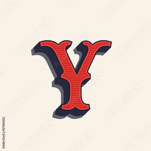 Y letter logo in vintage western style.