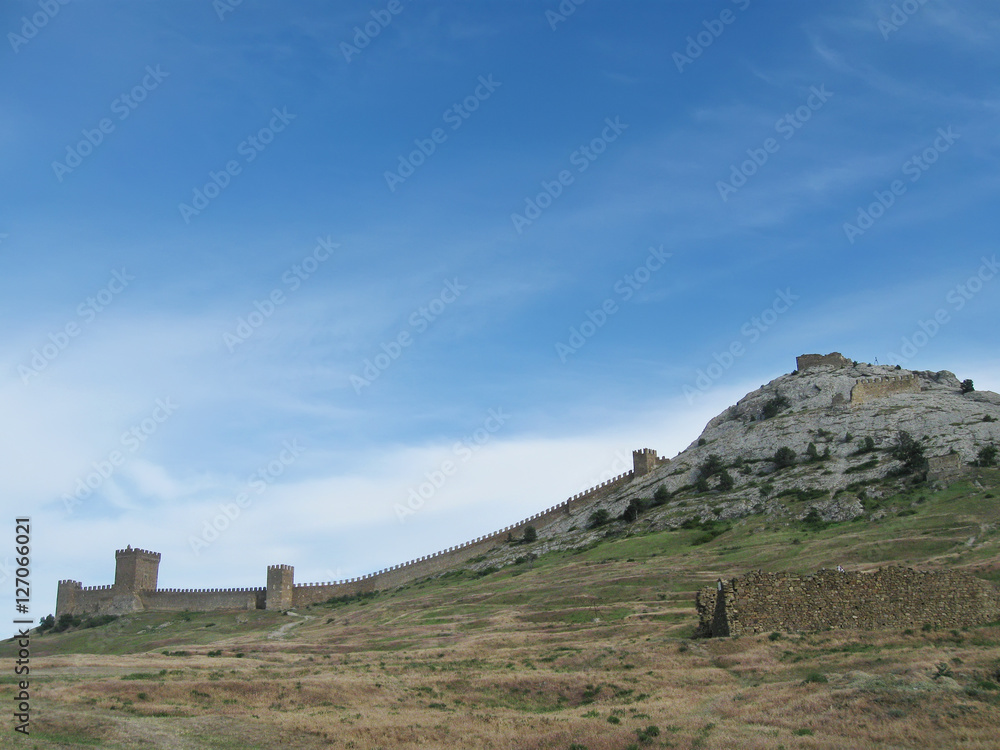 Genoese fortress on Krepostnaya mountain, Crimea 