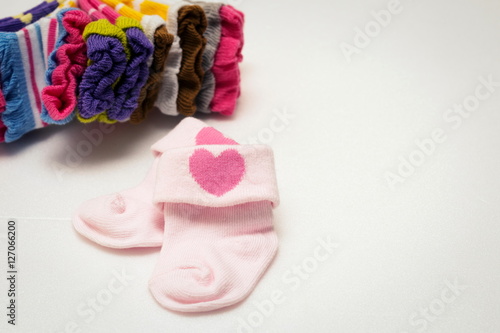 Socks for newborn babies on white background,Socks kids