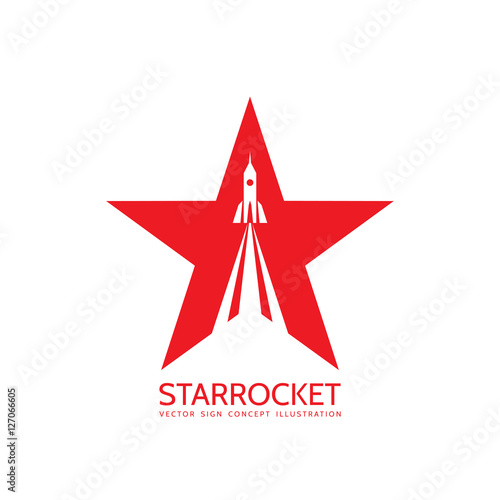 Star rocket - vector logo template concept illustration. Space ship creative sign. Design element.