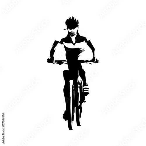 Mountain biker, abstract vector illustration. Cyclling