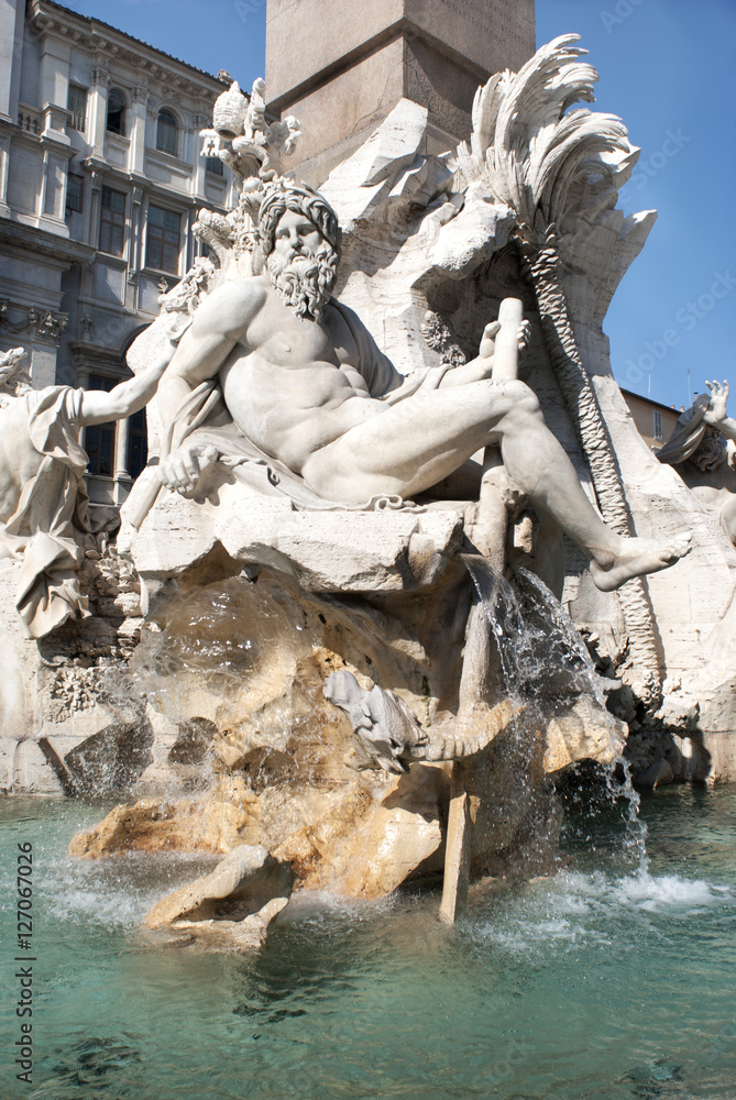 Navona square Rome, fountain of four rivers