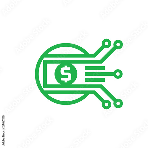 Mobile payment. Digital money dollar - vector logo template illustration. Currency - creative sign. Design element.