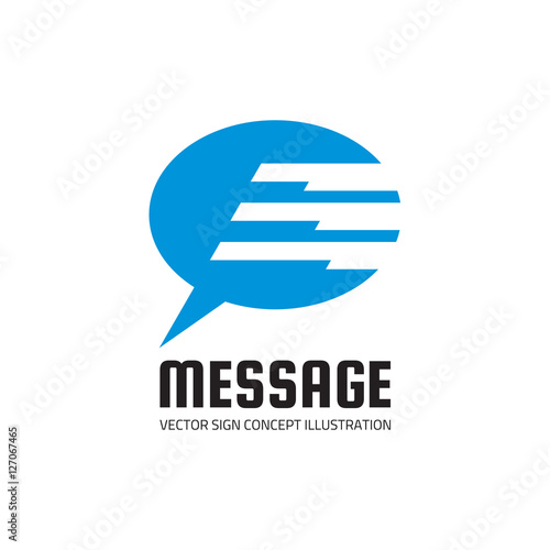 Message - vector logo template concept illustration. Internet chat abstract sign. Speech bubble symbol. Design element. © serkorkin