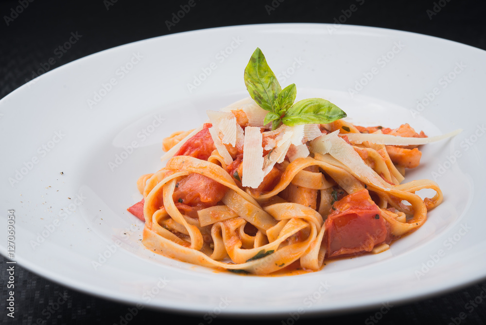 italian pasta with meat, tomato and cheese italian pasta with meat, tomato and cheese