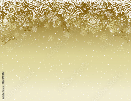 Beige christmas background with snowflakes and stars, vector