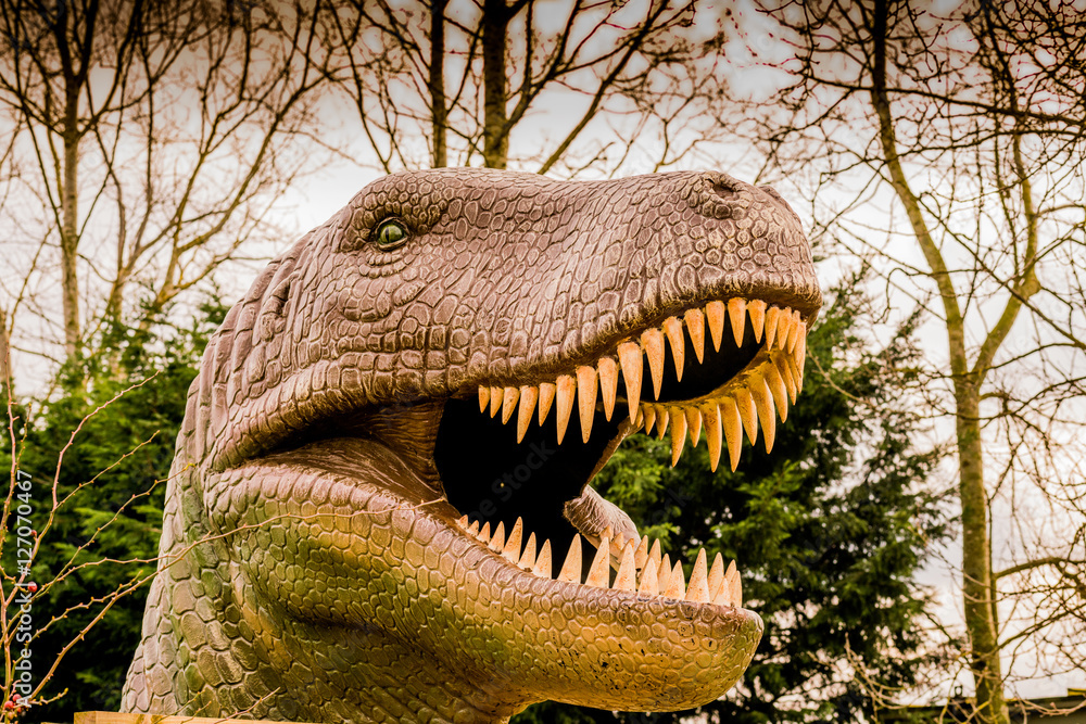 Fototapeta premium park dinozaurów z modelami