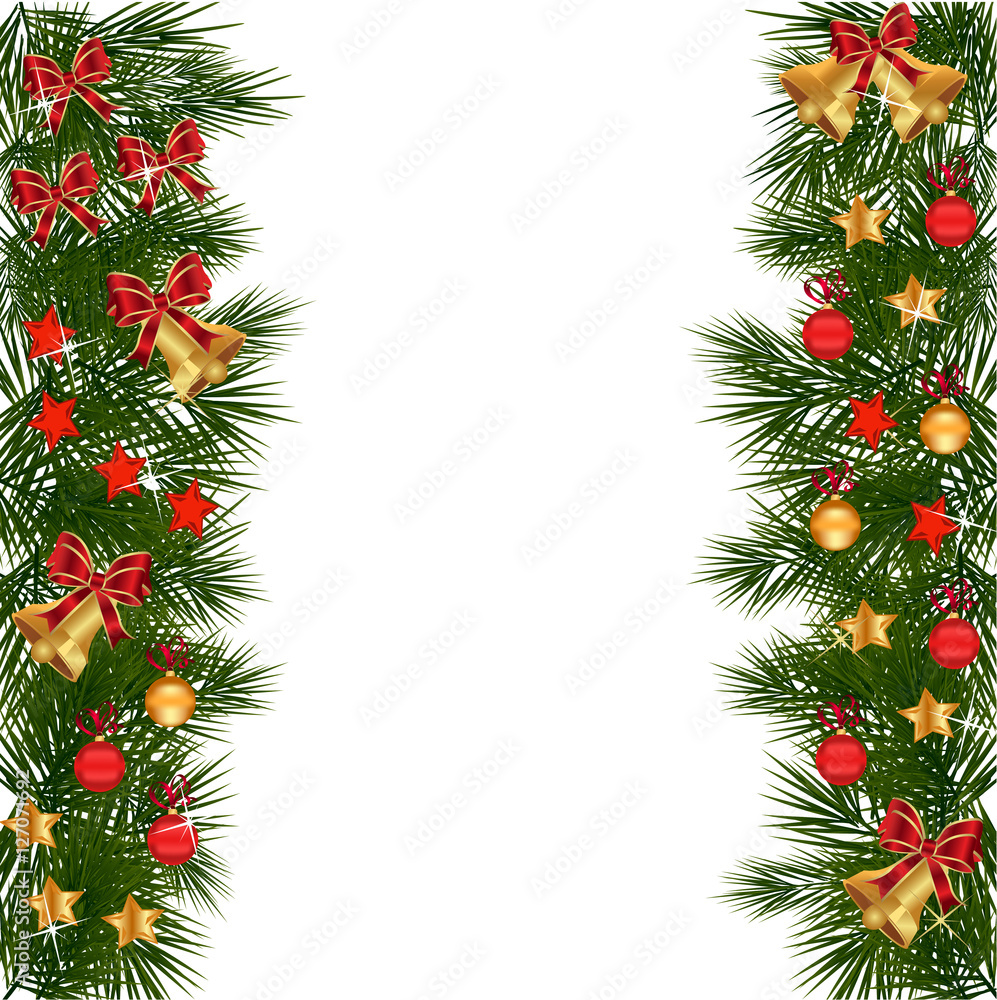 Christmas garland with decorations Christmas garland with decorations