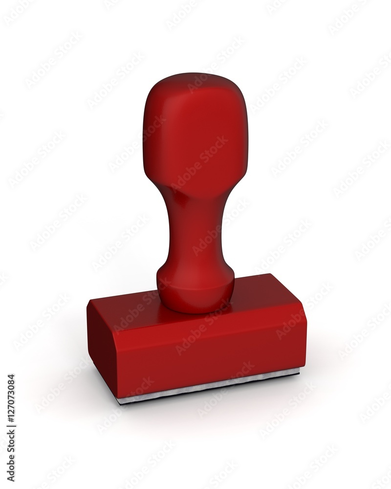 Isolated new red plastic rubber stamps on white background. 3D Illustration. Isolated new red plastic rubber stamps on white background. 3D Illustration.
