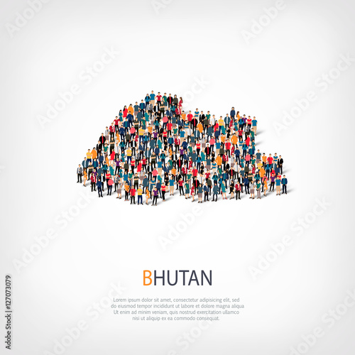 people map country Bhutan vector