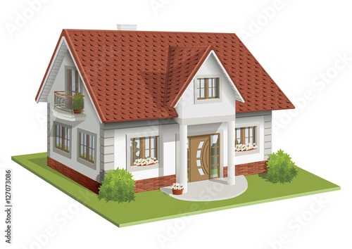 Vector illustration 3d of classic house