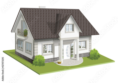 Vector illustration 3d of classic house