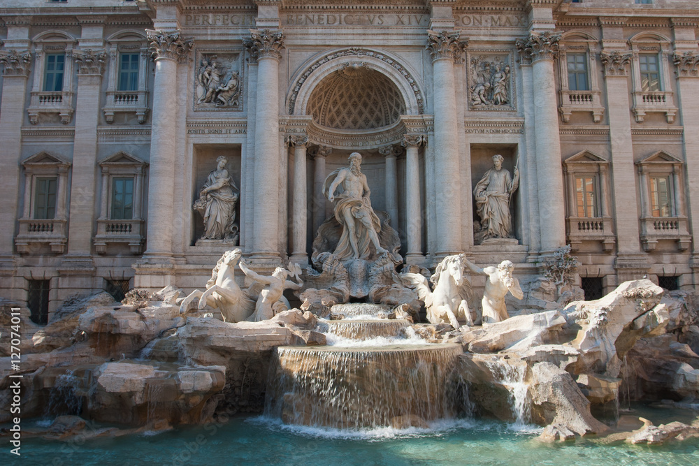 Spectacular Trevi Fountain ( Fontana di Trevi ) at sunset.Rome.I Spectacular Trevi Fountain ( Fontana di Trevi ) at sunset.Rome.I
