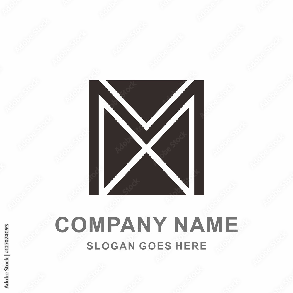 Monogram Letter M Geometric Square Triangle Negative Strips Business Company Stock Vector Logo Design Template Monogram Letter M Geometric Square Triangle Negative Strips Business Company Stock Vector Logo Design Template