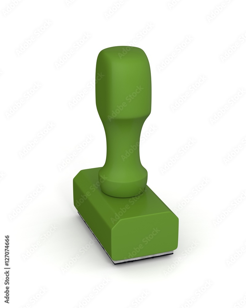 Isolated new green plastic rubber stamps on white background. 3D Illustration. Isolated new green plastic rubber stamps on white background. 3D Illustration.