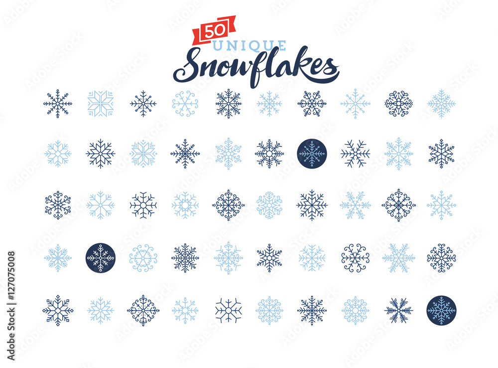 Fototapeta premium 50 unique snowflakes