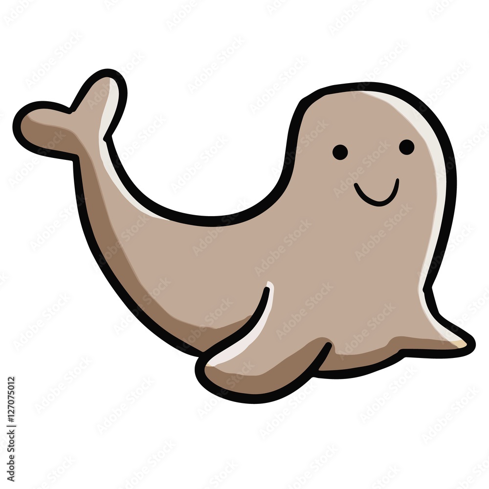 Funny and cute seal happy and smiling - vector. Funny and cute seal happy and smiling - vector.