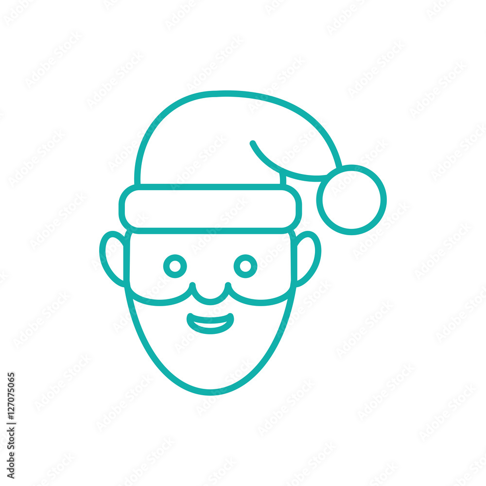 santa claus face beard mustage happy xmas christmas new year out