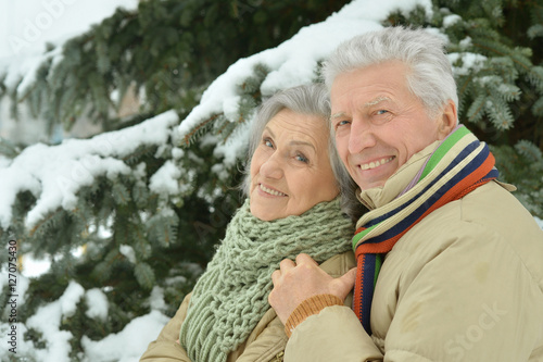 Senior couple in park