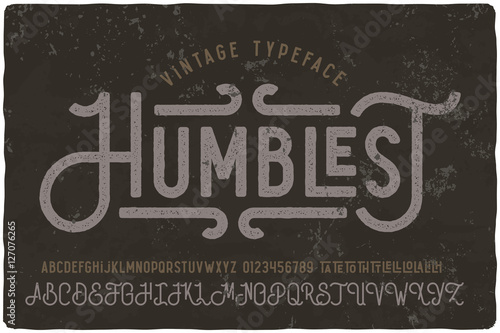 Vintage grunge font with dirty noise texture. Old letters on rusted background.
