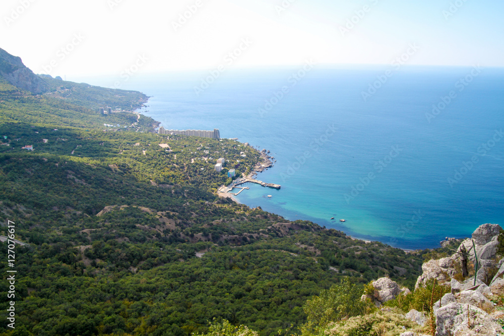 Crimea top view of the city Yalta 