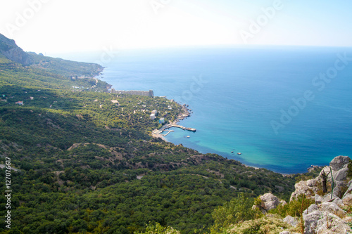 Crimea top view of the city Yalta 
