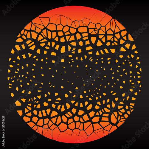 illustration. cracking and scattering circle.
