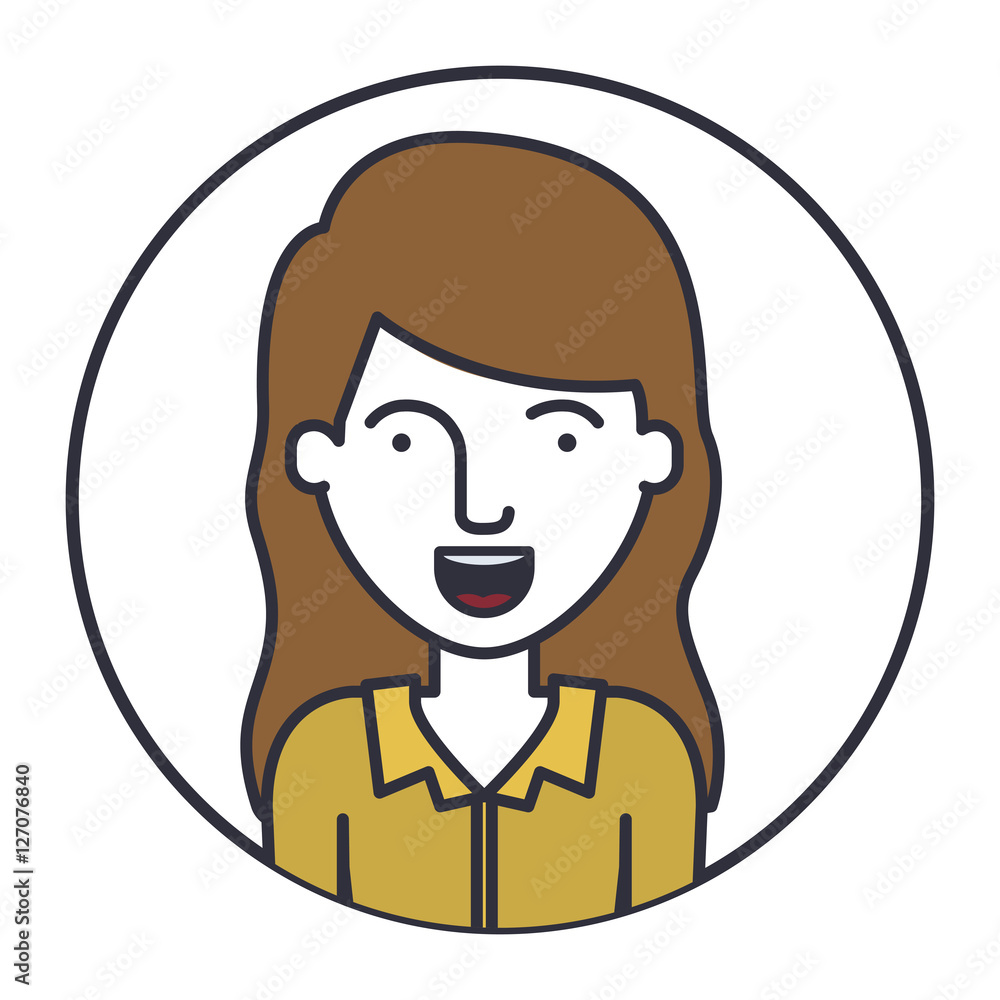 Woman cartoon inside circle icon. Female avatar person human and people theme. Isolated design. Vector illustration Woman cartoon inside circle icon. Female avatar person human and people theme. Isolated design. Vector illustration