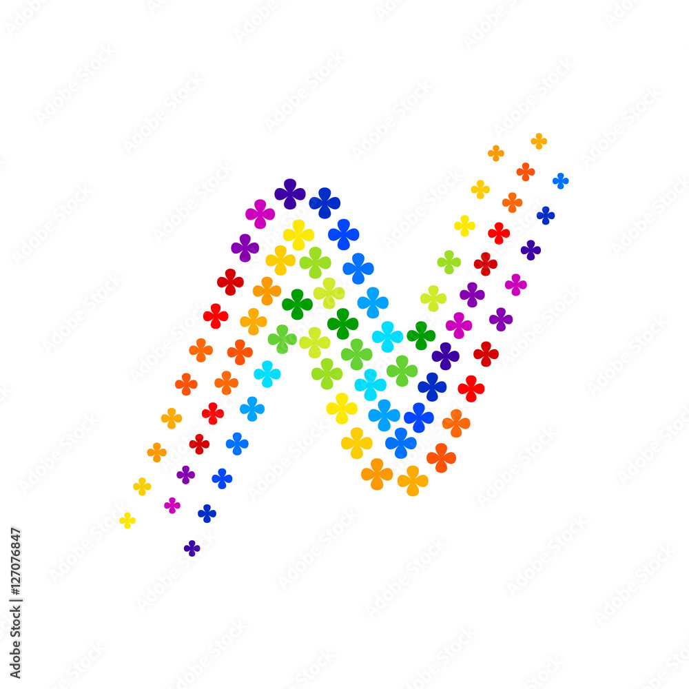 Letter N logo,Flower Colorful, beauty and fashion logo Letter N logo,Flower Colorful, beauty and fashion logo