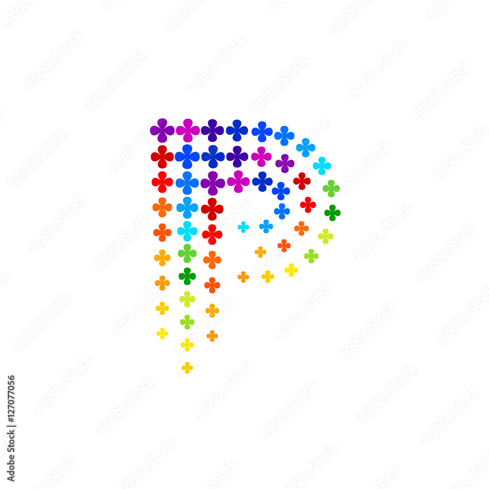 Letter P logo,Flower Colorful, beauty and fashion logo