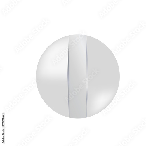 Vector illustration. Cap screws with a vertical slit, the convex, matte surface.